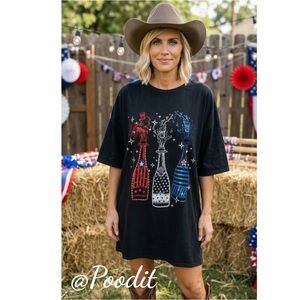 Fantastic Fawn Poppin’ bottles tee dress S M L